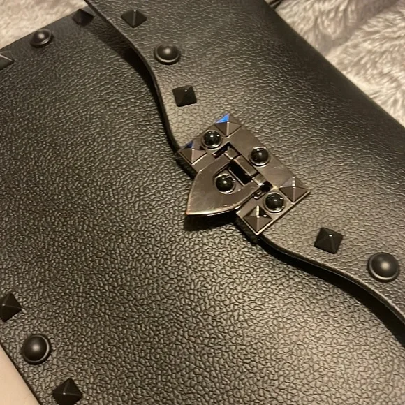 Black leather speedy with black hardware and studs. - Picture 3 of 4